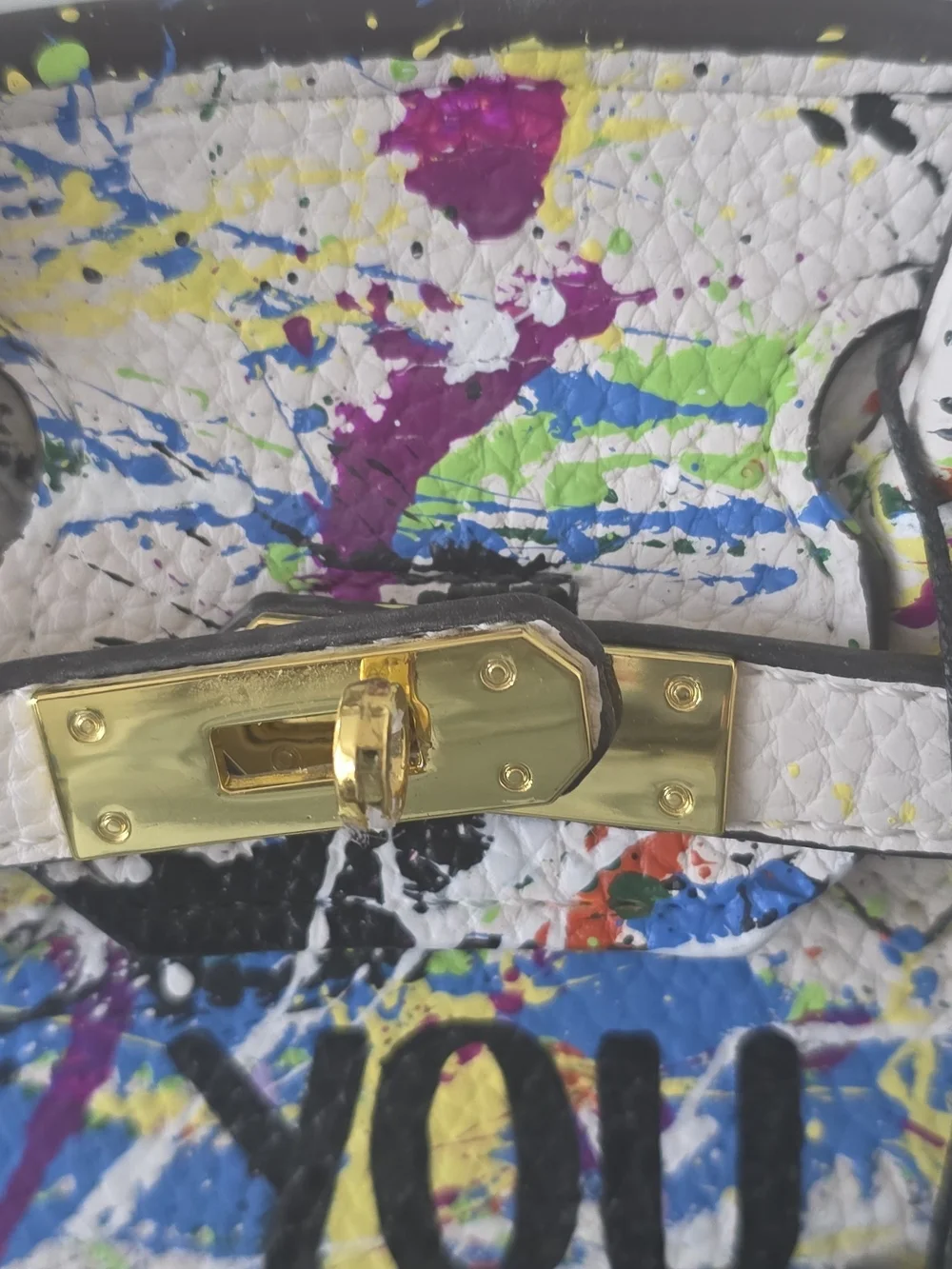 Sonique Saturday Hand Painted 2023 You Fake Like This Birkin Sachel